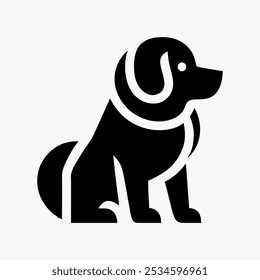 Icon logo perro silueta Vector negro 