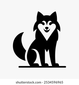 Icon logo perro silueta Vector negro 