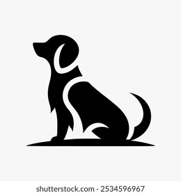 Icon logo perro silueta Vector negro 