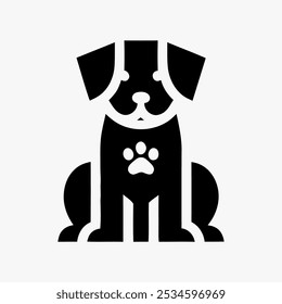 Icon logo perro silueta Vector negro 