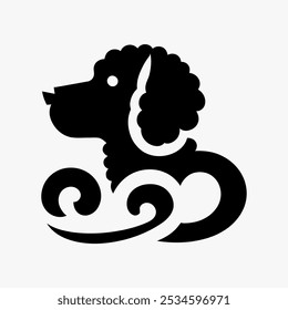 Icon logo perro silueta Vector negro 