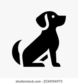 Icon logo perro silueta Vector negro 