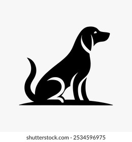 Icon logo perro silueta Vector negro 