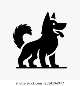 Icon logo perro silueta Vector negro 