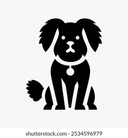 Icon logo perro silueta Vector negro 