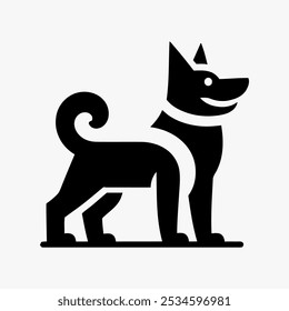 Icon logo perro silueta Vector negro 