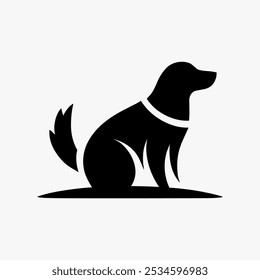 Icon logo perro silueta Vector negro 