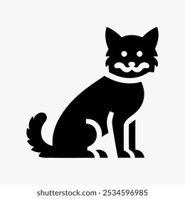 Icon logo perro silueta Vector negro 