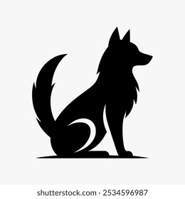 Icon logo perro silueta Vector negro 