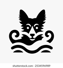 Icon logo perro silueta Vector negro 