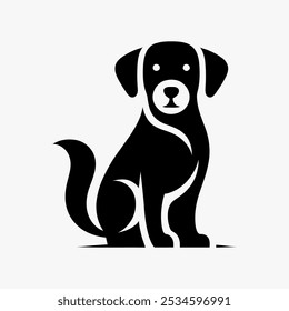 Icon logo perro silueta Vector negro 