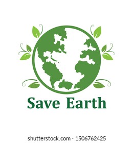 icon and logo of earth care vector illustration design template