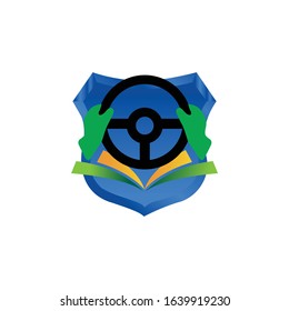 icon logo education driving vector design