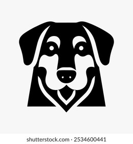 Icon logo cara perro silueta Vector negro 