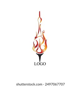 icon logo fire stylized torch vector