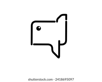 Icon logo fish and chat symbol template vector
