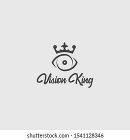 icon logo flat minimalist of vision and crown concept