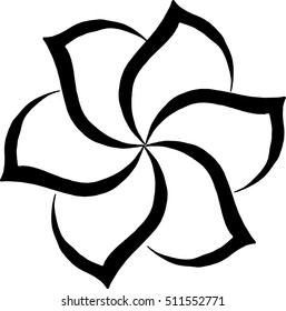 Icon, logo flower. Vector illustration of a flower. Flower silhouette isolated on white background.