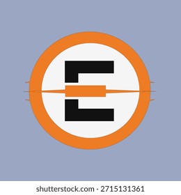 Symbol Logo Schriftart e orange