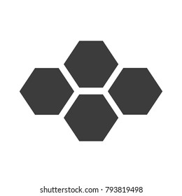 icon, a logo in the form of a honeycomb or gray mosaic.