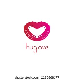 Icon or logo in the form of love and hugs