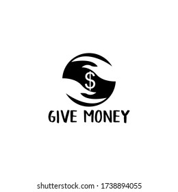 icon logo for fundraising, business loan money, save money, and other financial management Isolated icon of donations of money, aid and charity.