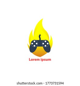 logotipo de icono.
logotipo de palo de juego e incendio