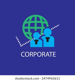 Icon logo for global business vector image