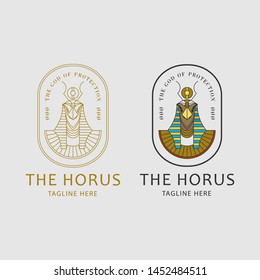 icon logo of god horus with line art concept