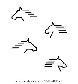 icon logo head horse vector