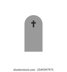 Icono o logotipo Lápida, Ilustración vectorial de lápida, RIP Lápidas con cruz para Halloween, cementerio o tumba, concepto de Elementos funerarios