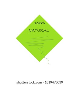 Icon or logo healthy food, vegan, organic, raw. Isolated element for the design of cafes, restaurants, food packaging. Bio healthy food or ecology icons. Vector