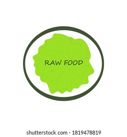 Icon or logo healthy food, vegan, organic, raw. Isolated element for the design of cafes, restaurants, food packaging. Bio healthy food or ecology icons. Vector