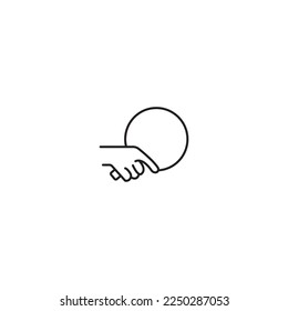 icon or logo holding ping pong or table tennis racket isolated white background