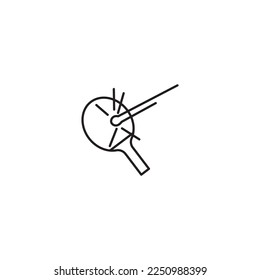 icon or logo holding ping pong or table tennis racket tutorial ping pong ball direction isolated on white background