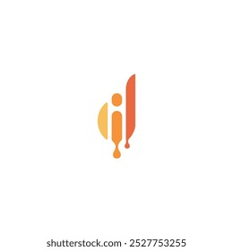 ícone logotipo I ilusão tecnologia de design inicial vetor
