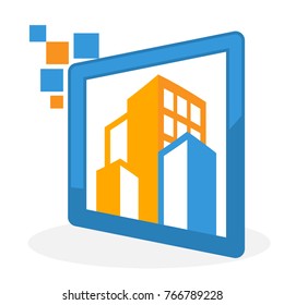 icon logo illustration for the business of digital construction management