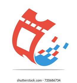 Icon logo / illustration for digital business, ticket services
