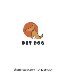 icon logo illustration a dog is sitting