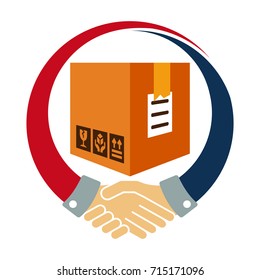 icon logo / illustration for logistics business cooperation