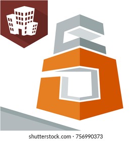 Icon logo initial for business development of construction services, with combination of letters D & C