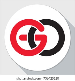 icon logo initial with combination of letter G and O