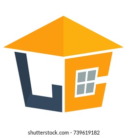 Icon logo initials for residential construction business, with combination of letters L & C