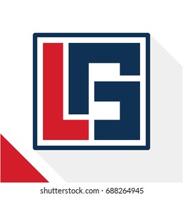 Icon logo initials square shape with a combination of the letters L and G