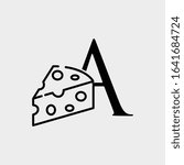 icon logo letter a with cheese vector illustration design