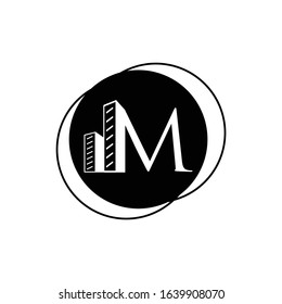 icon logo letter m real estate with circle vector illustration design