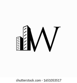 icon logo letter w real estate with vector illustration design