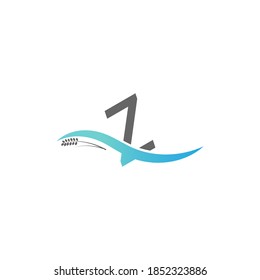 Icon logo letter Z  drop into the water illustration