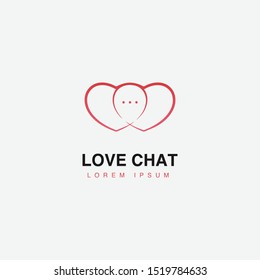 icon logo love chat with two hearts