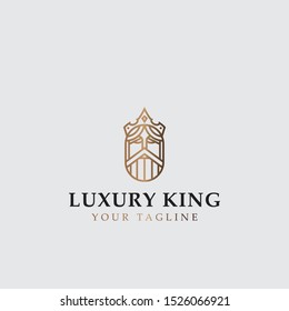 icon logo of luxury king with line art style